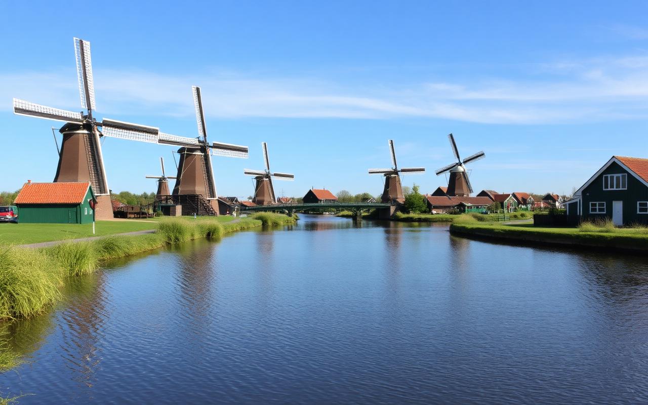 Molens op de Zaanse Schans, eerste stop van deze tour